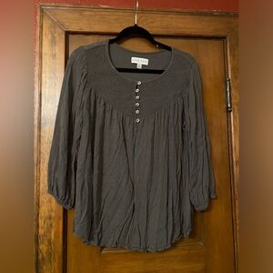 Knox Rose Dark Gray Green Women's Top